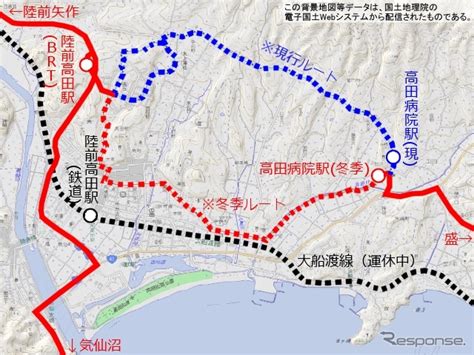 Jr東日本、大船渡線brtのルートを一時変更冬季の積雪に対応 1枚目の写真・画像 レスポンス（responsejp）