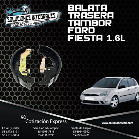 Balata Trasera Tambor Ford Fiesta L Soluciones Ihd