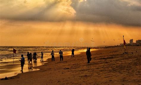 sunrise  beach  puri  odisha india stock image image