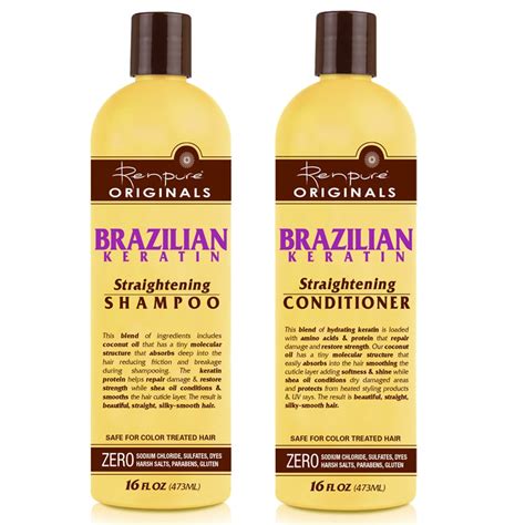 Renpure Originals Brazilian Keratin Straightening Shampoo And