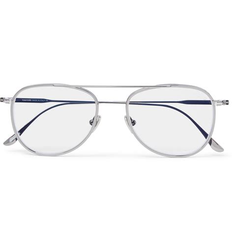 Tom Ford Aviator Style Silver Tone Optical Glasses Silver Tom Ford