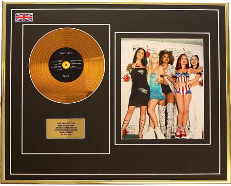 SPICE GIRLS MINI METAL GOLD DISC PHOTO DISPLAY LIMITED EDITION COA