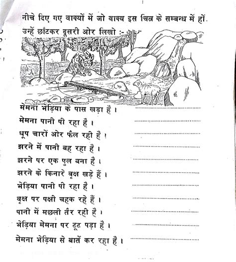 Hindi Grammar Work Sheet Collection For Classes 5 6 7 And 8 Completing The Paragraphs Picture