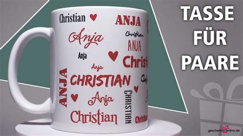 Tasse I Love you mit Namensaufdruck innen und außen bedruckt