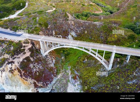 Rocky Creek Bridge Spandrel Arch Bridge In California Big Sur In