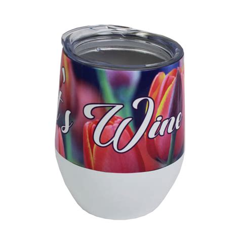 12oz White Dyetrans Sublimation Blank Stainless Steel Stemless Wine