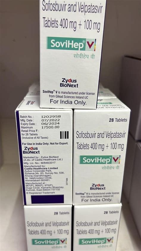 SoviHep V Tablets Treatment Hepatitis C Cadila Healthcare Ltd Zydus