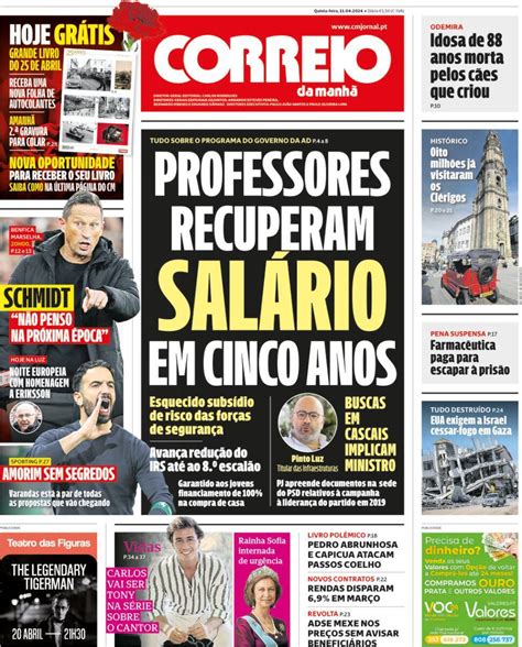 Capa Correio Da Manh Abril Capasjornais Pt