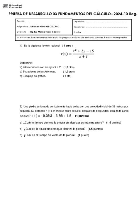 Prueba DE Desarrollo 3 PRUEBA DE DESARROLLO 03 FUNDAMENTOS DEL