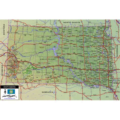 South Dakota Highway Map By World Sites Atlas Avenza Maps