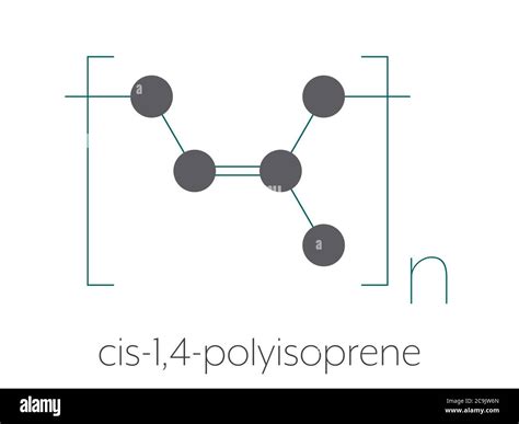 Natural Rubber Cis 14 Polyisoprene Chemical Structure Stylized