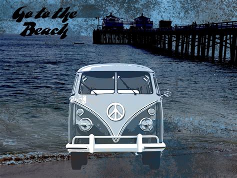 Vw Bus On Beach