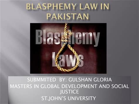 Blasphemy Law In Pakistan Ppt