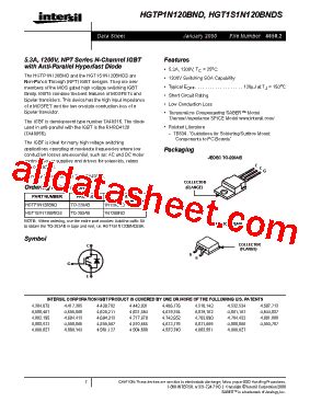 Hgt S N Bnds Datasheet Pdf Intersil Corporation