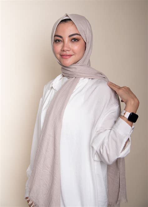 Modal Cotton Hijab In Light Beige LUXY HIJAB