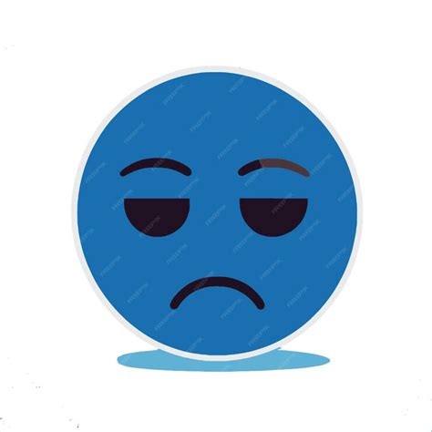 Premium Vector | Sad blue emoji