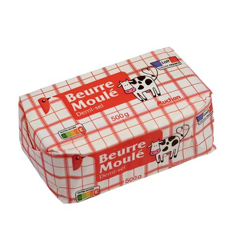 AUCHAN Beurre moulé demi sel 500g pas cher Auchan fr