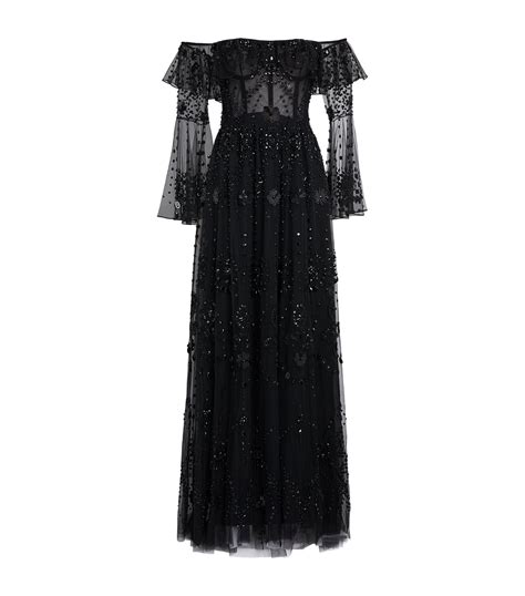 Zuhair Murad Embellished Off The Shoulder Gown Harrods Us