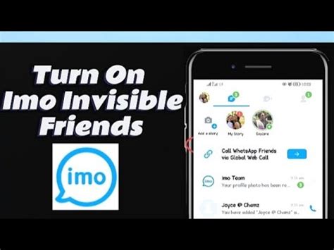 How To Turn On Imo Invisible Friends Youtube