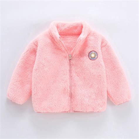 Baby Newborn Fleece Jacket Cute Cartoon Printed Solid Casual Soft Long