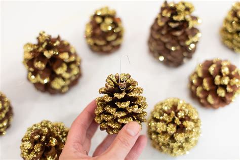 How To Make Glitter Pine Cone Ornaments