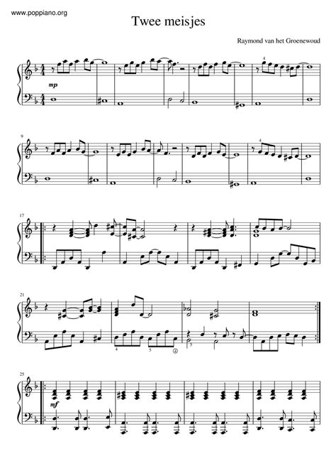 Raymond Van Het Groenewoud Twee Meisjes Sheet Music Pdf Free Score