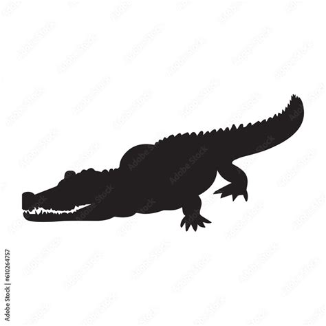 Crocodile Vector Silhouette Illustration, Crocodile Animal Vector Stock Vector | Adobe Stock