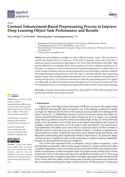 Pdf Contrast Enhancement Based Preprocessing Process To Improve Deep