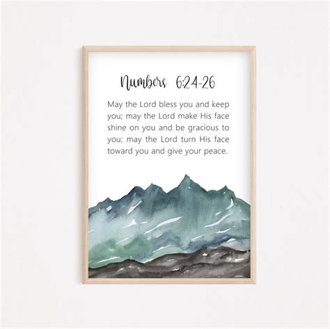 Bible Verse Printable Wall Art Numbers May The Lord Bless You