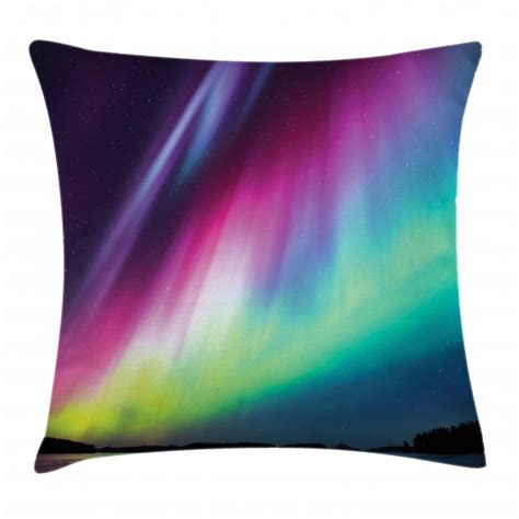 Aurora Borealis Throw Pillow Cushion Cover Colorful Weather Pattern