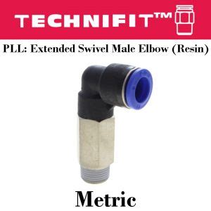 Extended Swivel Male Elbow Metric Pll Resin Series Advanced