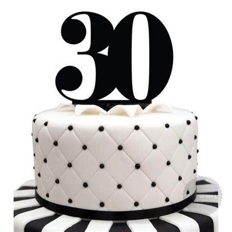 Number 30 - Black Acrylic Cake Topper | cakewaves