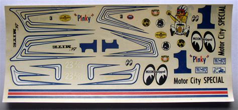 Decals Vintage AMT Decals 1/25 T.D.-1 ’49 Ford Club Coupe Motor City ...