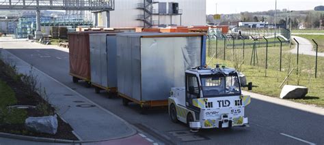 Autonomous Towing Demo At Toyota Material Handling Systems During Modex