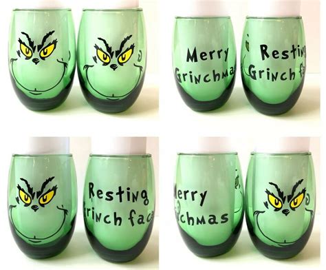 Set Of 2 Grinch Christmas Merry Grinchmas And Resting Grinch Face