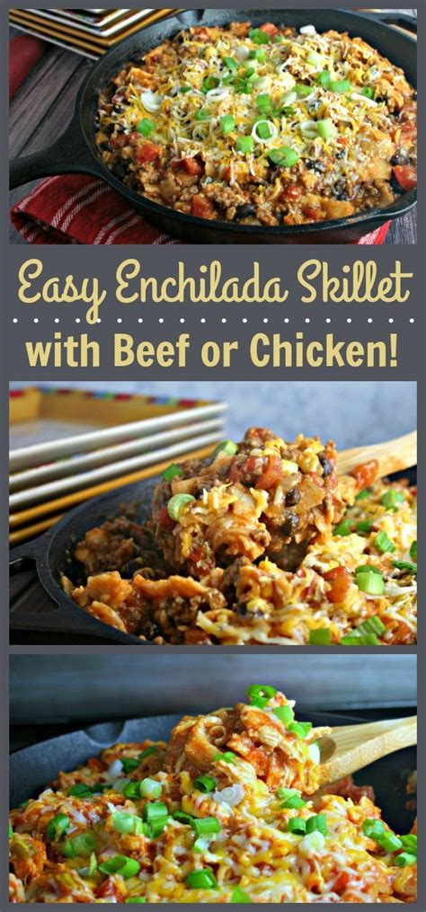 Easy Beef or Chicken Enchilada Skillet - The Weary Chef