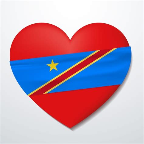 Premium Vector Heart With Democratic Republic Of Congo Flag