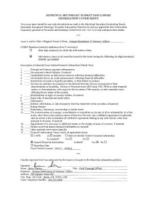 Fillable Online Emma Msrb Page 1 MUNICIPAL SECONDARY MARKET DISCLOSURE