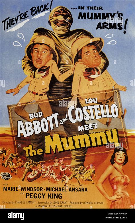 ABBOTT AND COSTELLO MEET THE MUMMY poster for 1955 U-I film Stock Photo ...