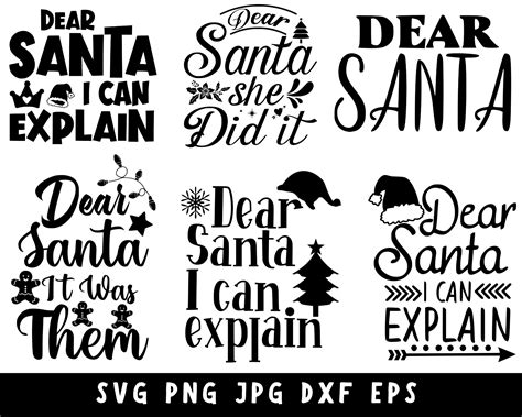 12 Dear Santa Svg Bundle Christmas Svg Funny Christmas Svg Christmas