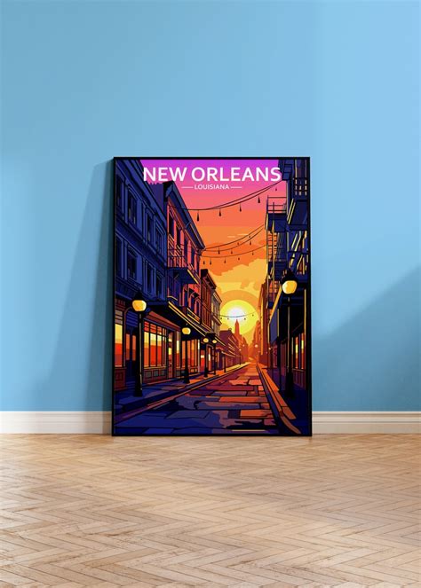 New Orleans Travel Poster New Orleans Travel Print Louisiana Travel