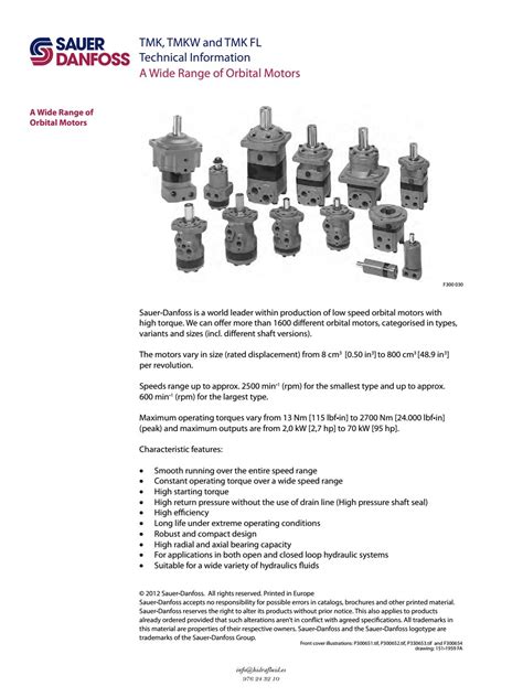 MOTOR ORBITAL TMK DANFOSS By Hidrafluid Issuu