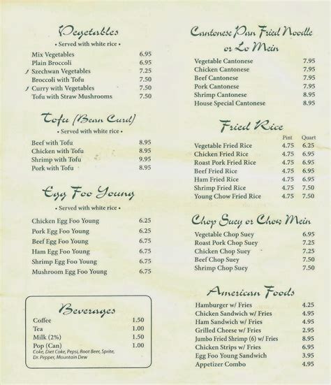 Chinese Dragon Restaurant of Duluth: Menu