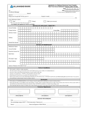 Application For National Electronic Fund Transfer Fill Online