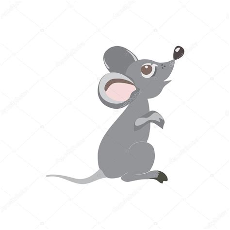 Cute little mouse cartoon, isolated on white background ⬇ Vector Image ...