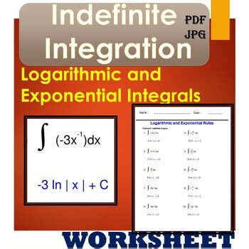 Indefinite Integration Logarithmic And Exponential Integrals Calculus