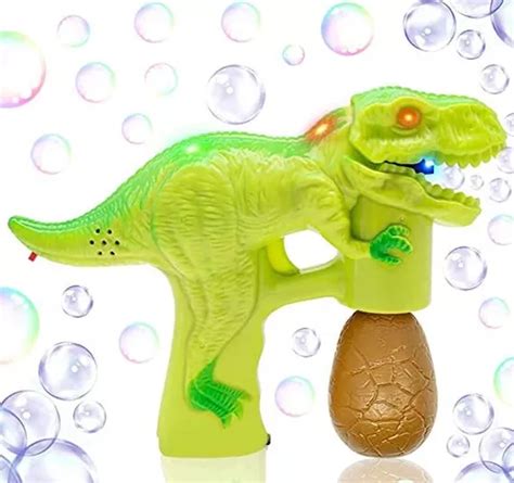 Pistola Dinosaurio Lanza Burbujas Recargable Luces Sonidos Cuotas Sin