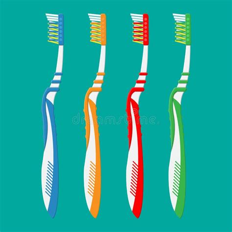 Toothbrush In Different Colors Tooth Brush Icon Stock Vector