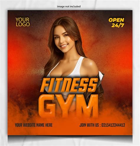 Premium PSD | Fitness poster design template