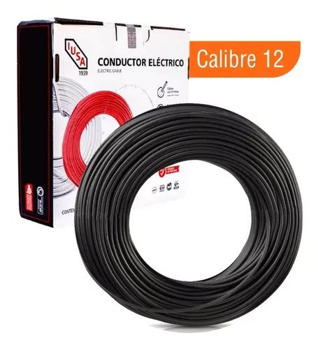 Caja De 100 Mts Cable Negro Calibre 12 Iusa MX Thhw Ls 399323 Color Negro